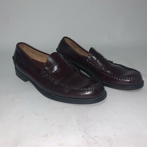 LL Bean Cordovan/Burgundy Beefroll Penny Loafers, Size 12 B US